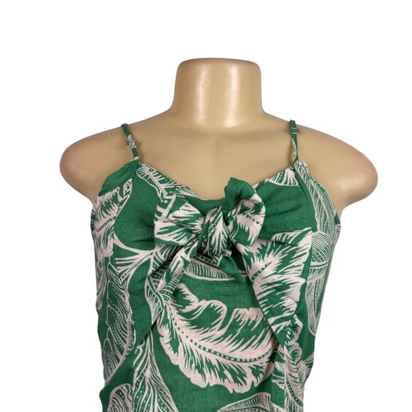 Rachel Zoe Womens Green Linen Rayon Leaf Print Crop Top & Wrap Skirt Set XS 2pc - Picture 5 of 16